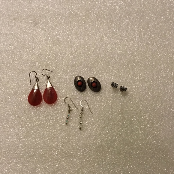 Bundle of 4 pairs of sterling silver earrings - Picture 7 of 7